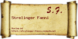 Strelinger Fanni névjegykártya